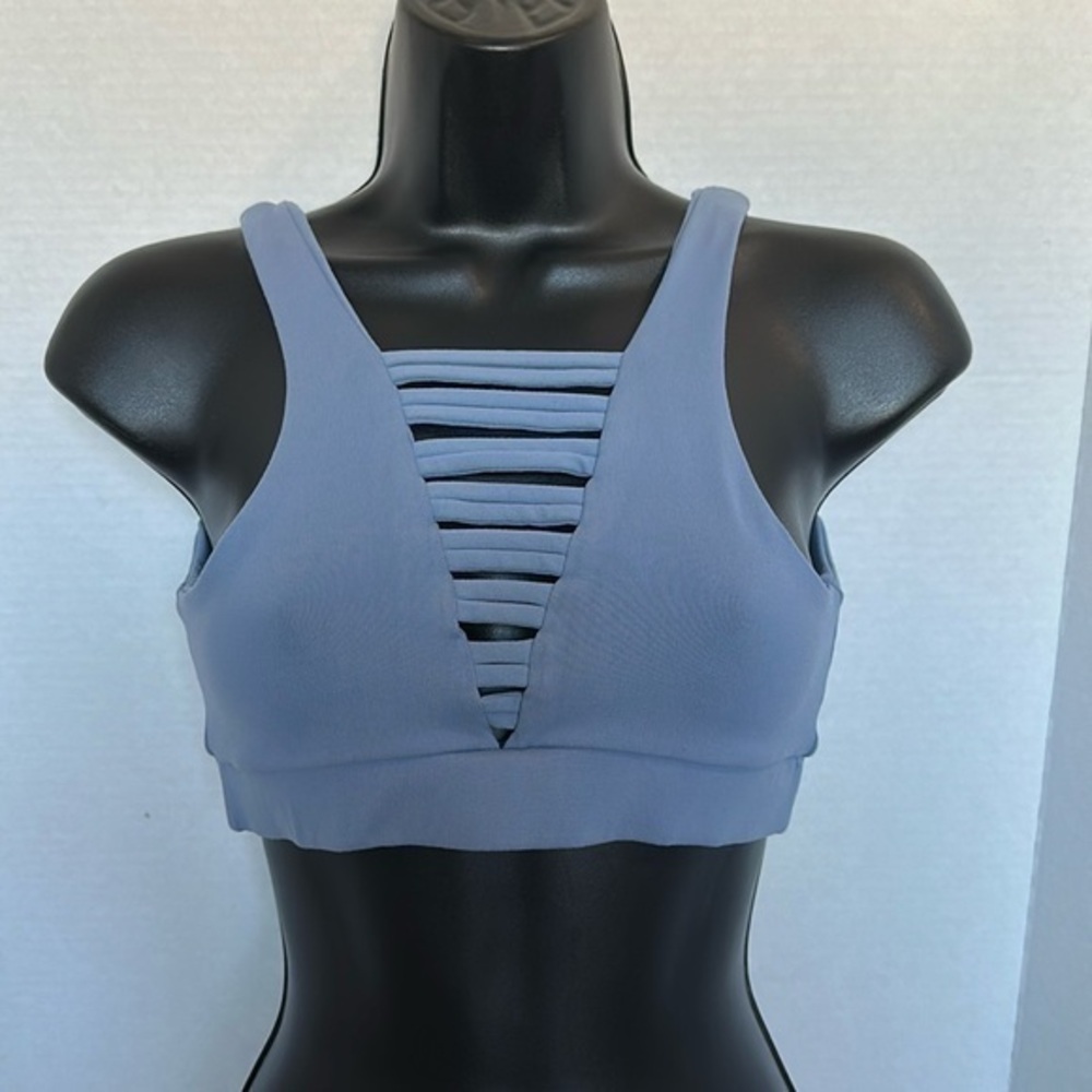 925 fit No Strings Attached steel blue Sports Bra small NWOT